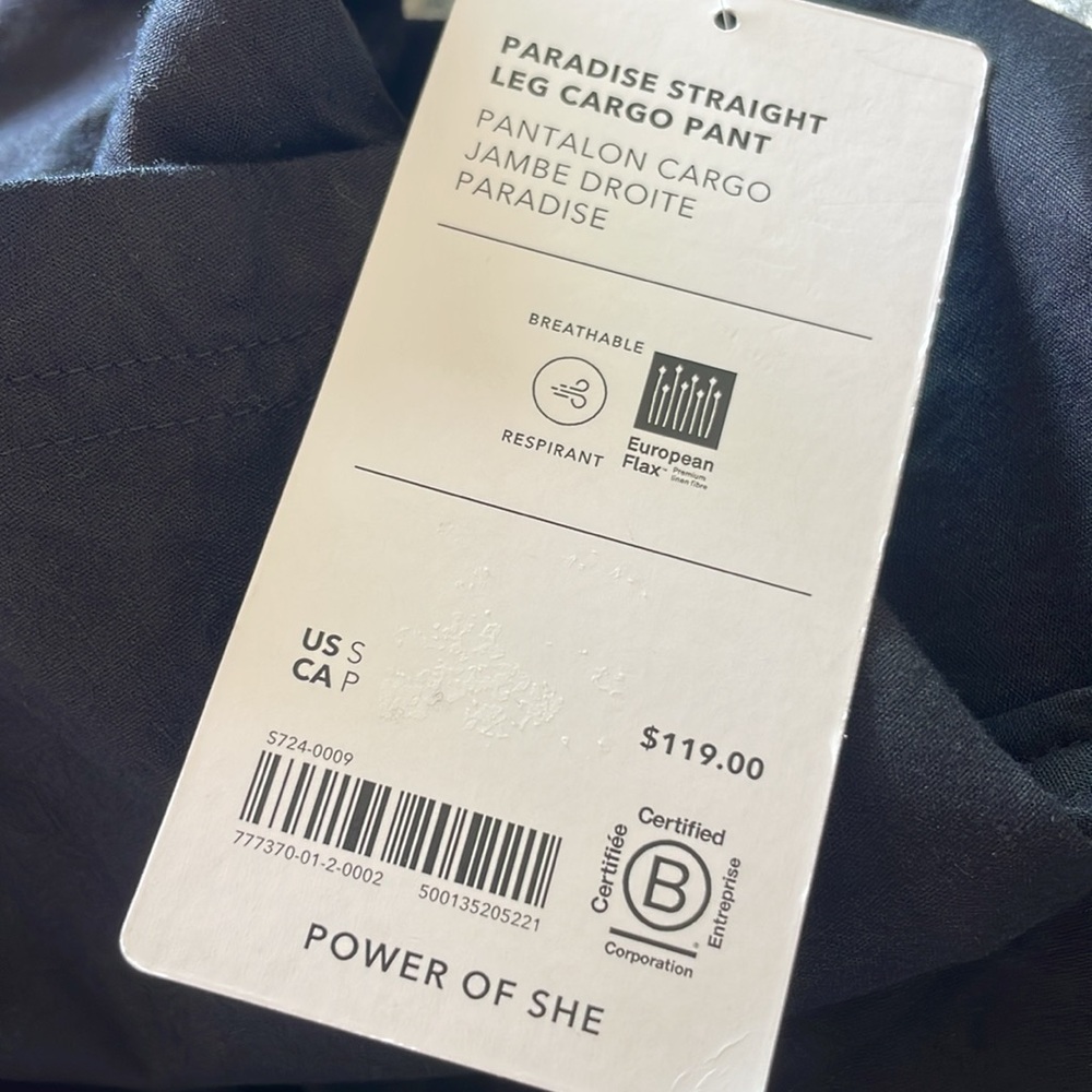 NWT Athleta Paradise Straight Leg Cargo Pant Black Size S - Picture 9 of 9